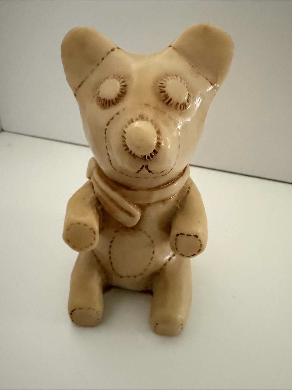 Vintage Georgia Marble Hand Carved Bear Sculpture